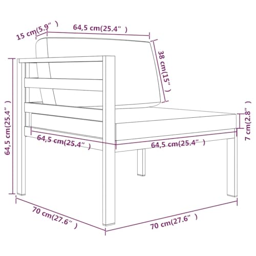 Sofá modular de aluminio resistente a la intemperie acabado de lujo 3