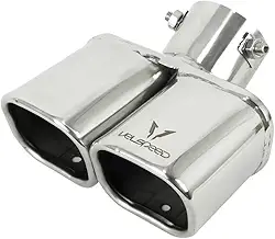 Ponteira Velspeed Esportiva Automotiva Dupla Quadrada Curva Cromada (7,5cm)