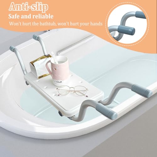 Badewannensitz, Duschsitz Duschbank für Badewanne, Ausziehbare 72-82cm Badewannenbretter, Badewannensitz Weiß Ausziehbar, Tragfähigkeit 136 kg Wannensitz für es Beim Baden Darauf Sitzen