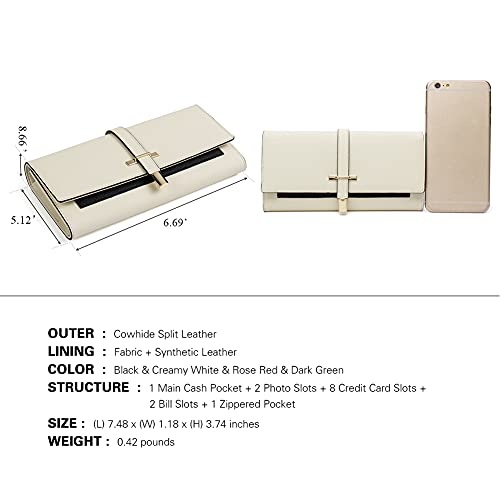 Image of CLUCI Leather Wallet for Women Slim Designer Trifold Ladies Credit Card Holder