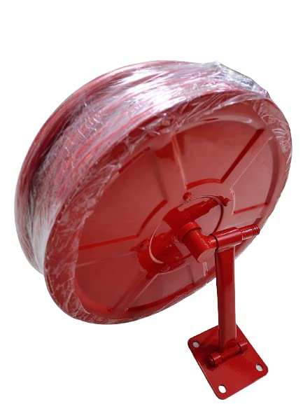 Sense Safety Iron Hose Reel Drum With 30m Pipe And Shutoff Nozzle | Heavy Duty Shut Off Nozzle | Ornamental Garden Pipe Holder Wall Mounted for Garden, Hotel, Backyard and Outdoor (Red) (B0C6QRB1XH) Amazon Price History, Amazon Price Tracker