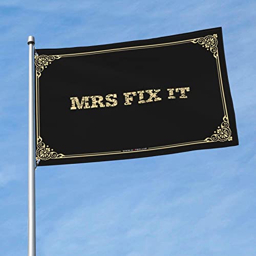 面白いホームデコ Mrs Fix It フラッグ 壁 フラッグ 男 プレイルーム 装飾 (色: 色、サイズ: 152X244CM)