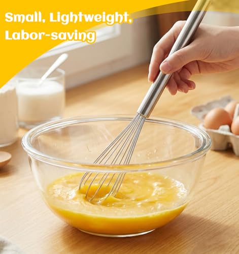 2PCS Tiny Whisk, Silver Mini Whisks for Cooking Stainless Steel, Compact Small Whisk for Eggs, Sauces & Coffee Prep, (10.5 * 1 Inch) - Image 6