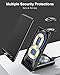 Wireless Charging Station,3 in 1 Charging Stand Made for Apple Watch Ultra 11 10 9 8 7 6 SE 5 4 3,Fast Wireless Charger Made for iPhone 17/Air/16/15/14/13/12,for AirPods Pro(with Adapter) (Black)