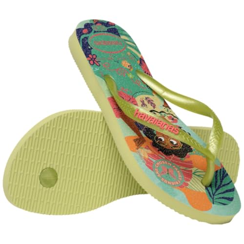 Chinelo Infantil Havaianas Slim Princesas Disney Mirabel Menina (Verde, BR, Criança de 4 a 8 anos, F