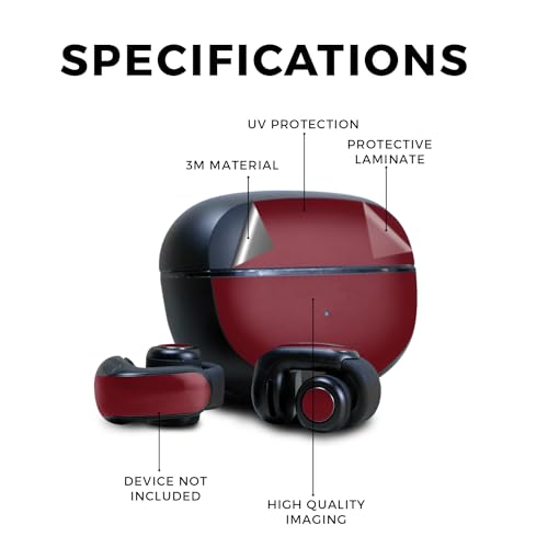 Image of Skin Compatible with Bose Ultra Open Earbuds - Solid Burgundy - Premium 3M Vinyl Protective Wrap Decal Cover - Easy to Apply | Crafted in The USA by MightySkins