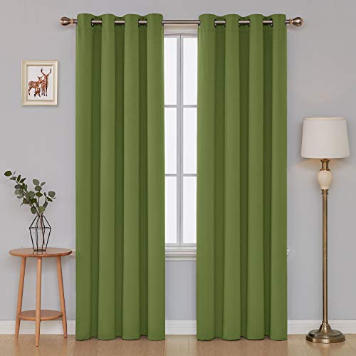 Image of Deconovo Thermal Blackout Grommet Window Curtain Panel for Large Window 52 Inch by 95 Inch,Dark Green,1 Panel