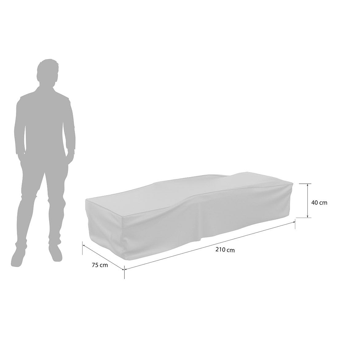 OUTLIV. Schutzhülle, 210x75x40 cm, Polyester | Polyester, wasserabweisend, 210x75x40 cm, Schwarz, für Garten und Terrasse