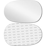 New Replacement Flat Mirror Glass with Full Size Adhesive for 2003-2008 Jaguar X-Type S-Type 2004-2007 XJR XJ8 Vanden Plas Super V8 Driver Side View Left LH