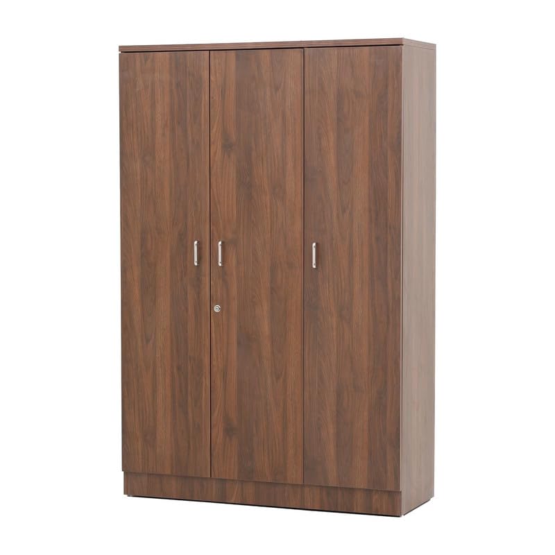 Image of Royaloak Baleno 3 Door Wardrobe, Engineered Wood Almirah with Melamine Finish, Clothes Storage Cabinet with Hanging Rod, Modern Bedroom Cupboard, W 69.68 X D 17.51 X H 70.86 Inches