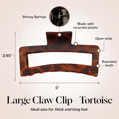 Kitsch 3-Piece Matte Claw Clip Set (Black & Tortoise) — view 2