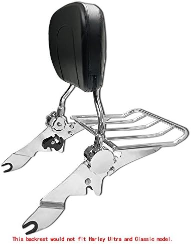 VBROS NEW Adjustable Chrome Backrest Sissy Bar W/Luggage Rack Harley Touring Electra Glide Road Glide Road King Street Glide FLHT FLHX FLHR FLTR 2009 2010 2011 2012 2013 2014 2015 2016 2017 2018 2019