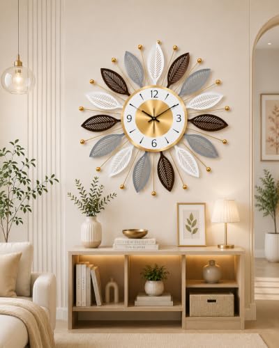 URBAN INSPIRATIONS Modern Metal Wall Clock 52cm White - Image 7