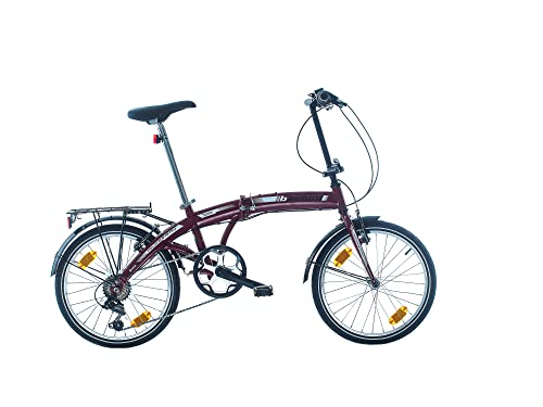 Multibrand PROBIKE Folding 20 Zoll Klapprad, Faltrad, 6 Gang, Herren-Fahrrad & Jungen-Fahrrad, Schutzbleche, geeignet ab 155 cm - 185 cm (Rot-Schwarz-Glanz)