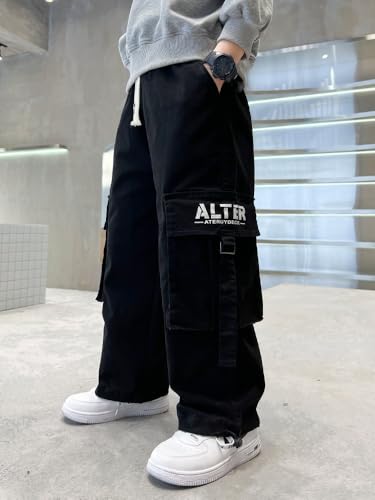 Boys' Loose-Fitting Y2K Pants/Non-Slip Pockets/Back-to-School Attire/Suitable for All terrains 5-16 Y4