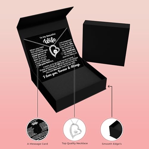 Wife Necklace From Husband| Mothers Day Necklace for Her| Soulmate Anniversary or Birthday Jewelry Gift| Hot Doe White Gold Cz Pendant Necklace2