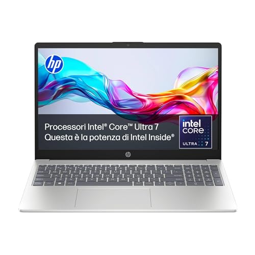 HP Omnibook 5 16-af1000sl, Intel Core Ultra 7-255U, Intel Evo Edition, AI, RAM 16GB LPDDR5, SSD 512 GB, Display 16' 2K IPS 300 Nits, Antiriflesso, True Vision FHD Cam, Windows 11, Argento