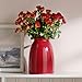 hjn Red Flower Vase- Ceramic Vase for Decor, White vase for Flowers, Modern Vases for Living Room/Home Decor Accents/Entryway/Mantel/Bookshel-Red