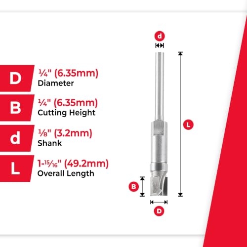 Image of Amana Tool - 47223-S Miniature Flush Trim Plunge Template 1 /4 Dia x 1 /4 x 1 /8 inch Shank