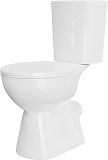 Little Meerkat 19 Inch Tall Toilet | Two-piece Extra Tall Rear Outlet Toilet With Dual Flushing System | White Elongated Comfort Height Extra High Toilets For Seniors, Tall People, Disabled