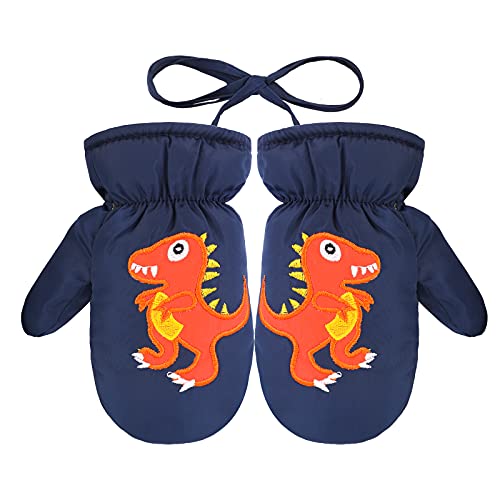 QKURT Gants de Ski Enfants, Gants Chaud Hiver Moufles Coupe-Vent Respirant Snowboard pour Vélo Équitation Patinage Garçons Filles 3-5 Ans
