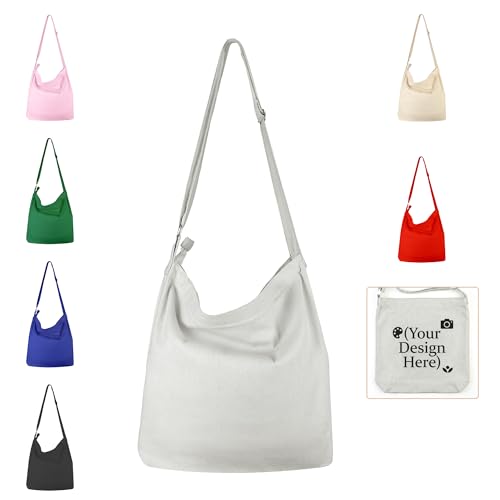 Imagen de Enviroflex Bolso Hobo de Lona para Mujer Bolso Tote Grande con Cremallera Bandolera Casual para Compras