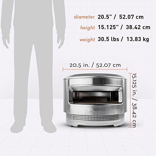 Image of Solo Stove Pi Pizza Oven | Incl. Outdoor Pizza Maker, Wood Burning Assembly, Cordierite Pizza Stone (13 mm thick), Stainless Steel, H: 15.125 in x Dia: 20.5 in, 30.5 lbs