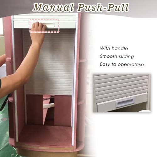 Kit para puerta enrollable de plástico con guías correderas para armarios de 86 cm 2