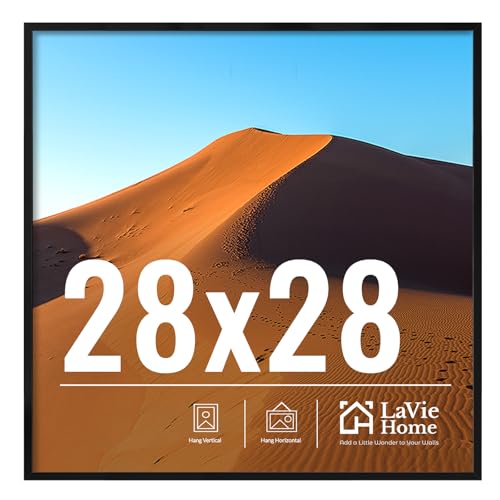 Image of LaVie Home 28x28 Picture Frame for Wall Display, 28x28 Black Picture Frame with HD Plexiglas, 28 x 28 Photo Frame 1 Pack, Picture Frames for Displaying Photos, Classic Collection