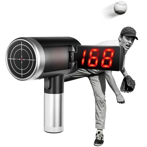 JASCOPRO 24GHz Baseball Radar Gun with LED+LCD Dual Display, ±1 MPH Accuracy,Dual Speed Modes for Pitching & Swing,Handheld Multi-Sport Speed Sensors Baseball Radar Training Equipment for All Players
