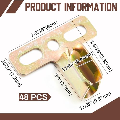 Image of Hicarer 48 Pcs Steel Shutter Clips for Vinyl Shutters, Hidden Installation Window Fasteners, Exterior Shutter Hardware Accessories