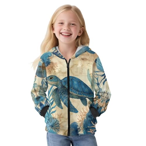 Suobstales Girls Boys Sweatshirt Zip Up Hoodies Long Sleeve Sports Jacket with Pocket Athletic Hoodie Outerwear Top Size 6-164