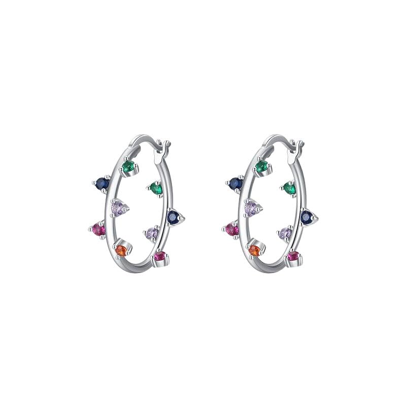 Orecchini ovali colorati Orecchini da donna in argento sterling 925 Gioielli con intarsio celeste da indossare tutti i giorni Un regalo per lei