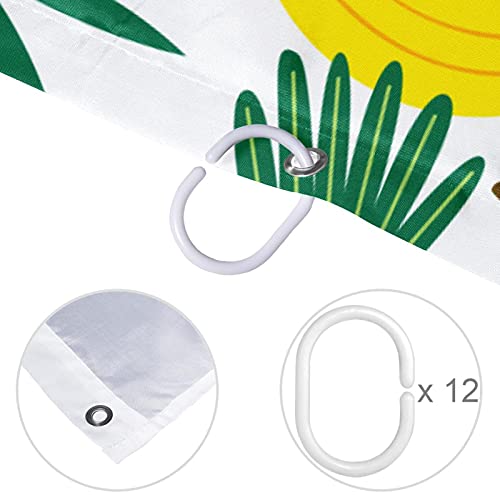 Rideau de douche toucan imperméable et anti-moisissure de 183 cm
