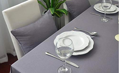Nappe coton gris 140x220cm rectangle moderne pour table de salle à manger