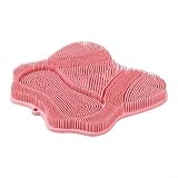 Alfombrilla de baño con forma de mariposa, antideslizante y función de masaje para la ducha (rosa)