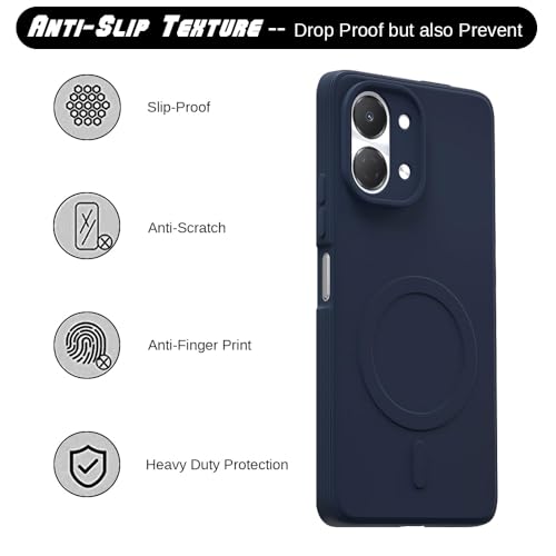 Image of Back Cover Tecno Spark Go 3 4G | MagFit Ring Design (Non-Magnetic) | Shockproof Case | Anti-Slip Grip | Raised Camera Edges | Slim Protective Case for Tecno Spark Go 3 4G (Steel Blue)