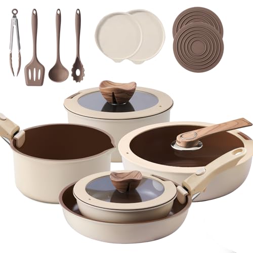 Filbee 17-Piece RV Pots and Pans Set with Detachable Handle for Camper