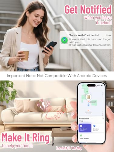 Women's Wallet Built-in Anti-Loss Tracker, RFID Blocking Small Compact Card Holder Wallet for Women Luxury Soft PU Leather Bifold Pocket Wallet Ladies Mini Purse with Zipper Coin Pocket + ID Window3