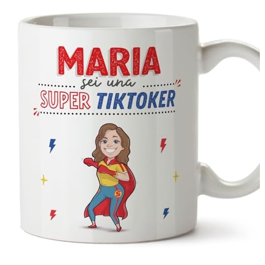 MUGFFINS Tazas Personalizadas para TIKTOKER mujer - En Italiano - Sei Super! - 11 oz / 330 ml - Regalo Personalizable original y divertido