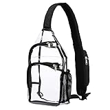 Lorbro Clear Sling Bag Stadium Approved, Clear Crossbody Shoulder Bag, One Strap Chest Backpack for