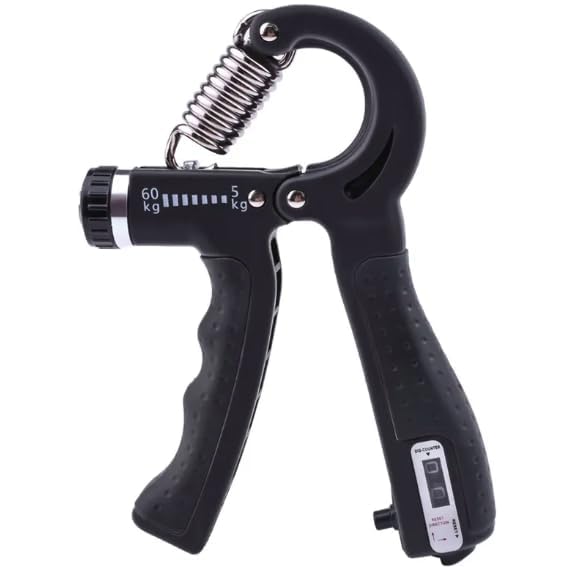 hand grip strength trainer with counter, hand grip strengthener with counter, adjustable resistance 5 to 60 kg, non-slip gripper, perfect for athletes & hand exercising