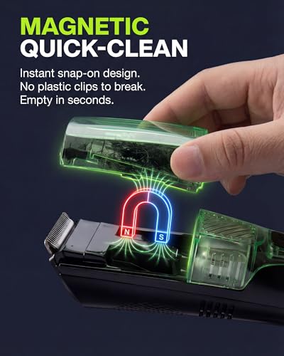 Regolabarba Da Uomo A Vuoto – Aspirazione E Potenza Regolabili A 2 Velocità, IPX6 Impermeabile Wet/Dry Tagliacapelli Senza Fili. 40 Impostazioni Di Lunghezza (0,5-20 Mm), Ricarica Rapida USB-C - 4