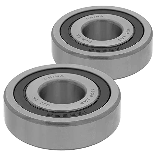 1638-2RS - Premium Deep Groove Radial Ball Bearing 3/4 in x 2 in x 9/16 in (ID x OD x Width) | 19.05 mm x 50.8 mm x 14.288 mm (ID x OD x Width) with Double Rubber Seal - 2-Pack