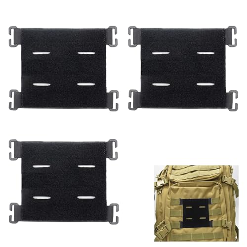Jilskl 3 stycken fjäderlappar, taktiska lappar, taktisk lappfäste, fjäderlapphållare, taktiska ryggsäckstillbehör, på krok, för utomhusryggsäckar, taktiska skyddsvästar (svart)