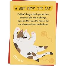 Asmallgf Comfort Cat Dad Gifts, Fathers Day Card from Cat, Cat Dad Fathers Day Card, A Wish from The Cat