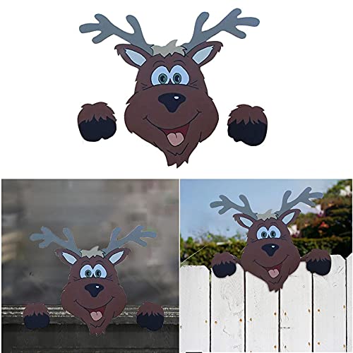 Decoración para decoración de jardín de Navidad con alce de jardín y ciervos y patio, decoración para Navidad, jardín, césped, patio, camino, estacionamiento, suministros de decoración Cover