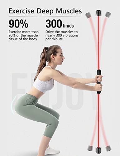 Elastic Fitness Exercise Bar,High Frequency Vibration,Fast Body Shaping And Weight Loss.Resistance Workouts In Home Gym.Muscle Rehabilitation,Aerobic Exercise Fitness Equipment
