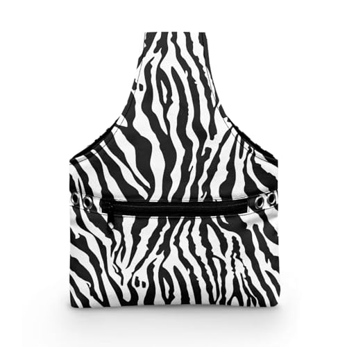 Image of KUIFORTI Knitting Yarn Bag Zebra Print Yarn Bags for Crocheting on The Go Black Crochet Storage Bag for Women Girls at Home Travel Yarn Tote for Crochet Accessories, Knitting Needles, Small Size