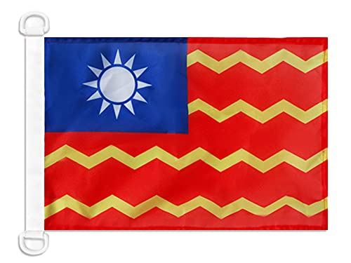 AZ FLAG Taiwan Civil Ensign Boat Flag 12x18 in Mesh Polyester Plastic Rings